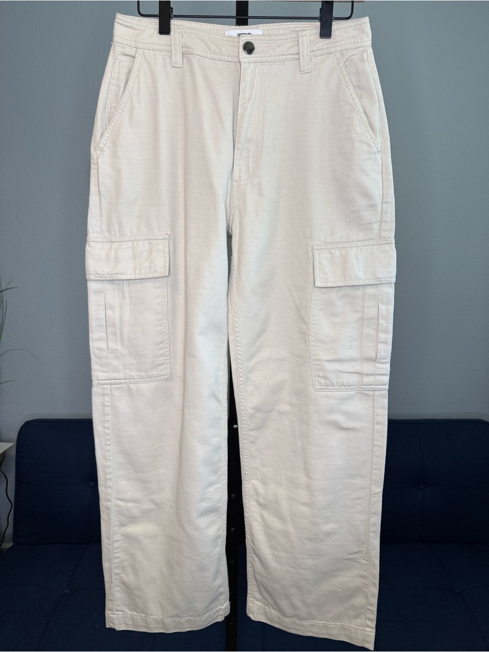 Women’s Beige Cargo Pants Versatile Casual 100% Cotton Trousers size 4